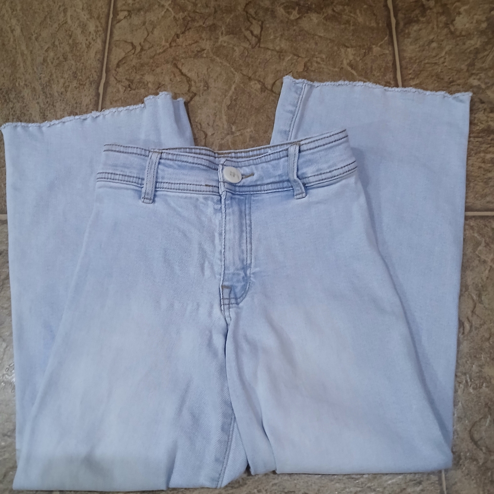 Zara Light Blue Girls' Jeans Flair Leg Denim Sz 7 Casual Trendy Cleangirl Casual